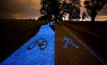 világító bicikli út