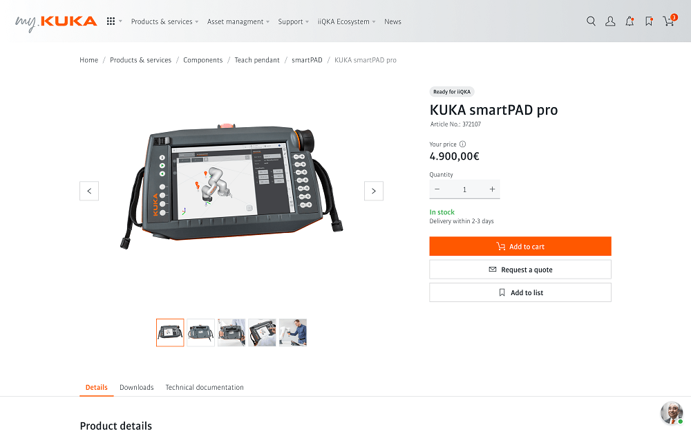 my.kuka.com weboldal